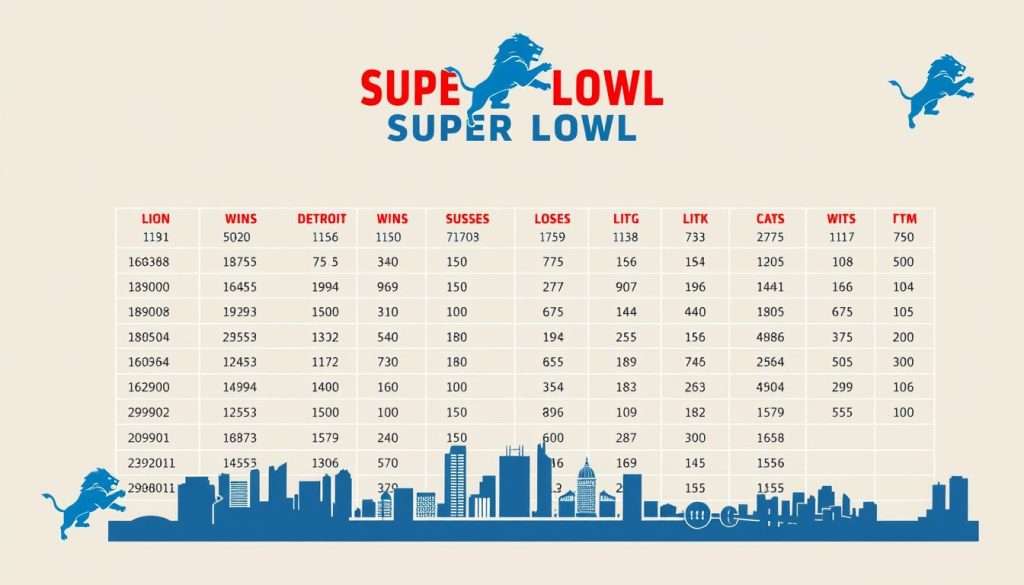 Detroit Lions Super Bowl history table