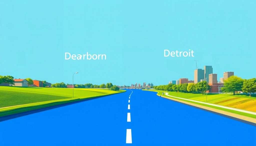 dearborn detroit distance